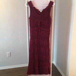 Burgundy crochet dress